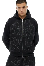 Garms 84K Zip Up Hoodie Black (4)