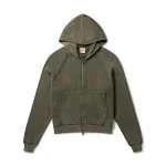 Garms Affiliated Waffle Zip Up Hoodie Dust Olive (1)