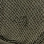 Garms Affiliated Waffle Zip Up Hoodie Dust Olive (2)