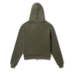 Garms Affiliated Waffle Zip Up Hoodie Dust Olive (7)