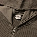 Garms Affiliated Waffle Zip Up Hoodie Oxide Brown (3)