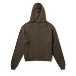 Garms Affiliated Waffle Zip Up Hoodie Oxide Brown (4)
